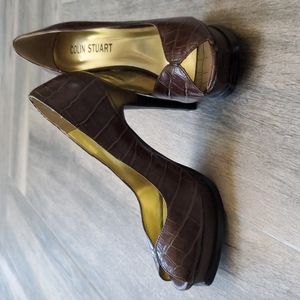 Colin Stuart Brown faux reptile pattern heels.